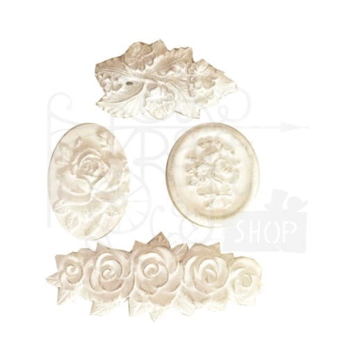 Ozdoby żywiczne Victorian Flowers kwiaty 4 szt CX879 Melissa Frances