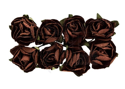 Kwiaty kwiatki papierowe Rose brąz 8szt SCB280510 Scrapberry’s