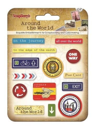 Naklejki epoksydowe - Around the World 14szt Scrapberry’s