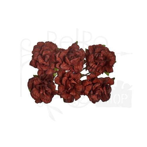 Kwiaty kwiatki papierowe Clove ciemny brąz 8szt SCB280410 Scrapberry’s