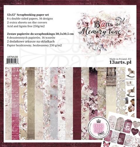 Zestaw papierów do scrapbookingu 30x30 Memory Lane ARTML00 13arts