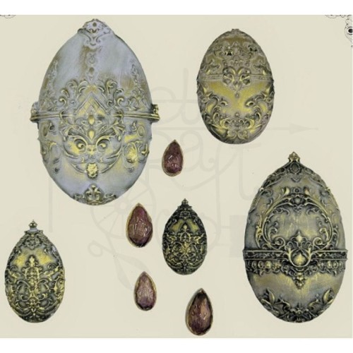Foremka silikonowa 20x13 Zdobione jajka pisanki - Eggs LBMF102 LaBlanche