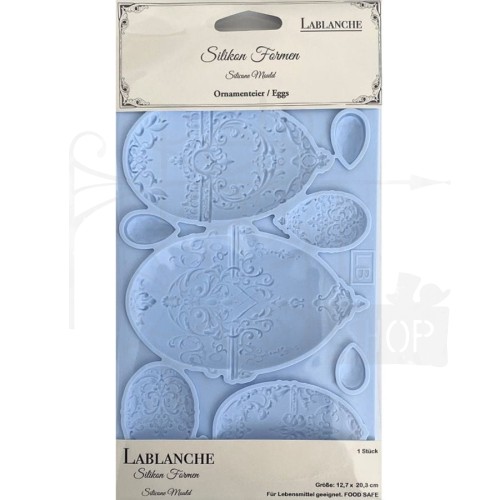 Foremka silikonowa 20x13 Zdobione jajka pisanki - Eggs LBMF102 LaBlanche