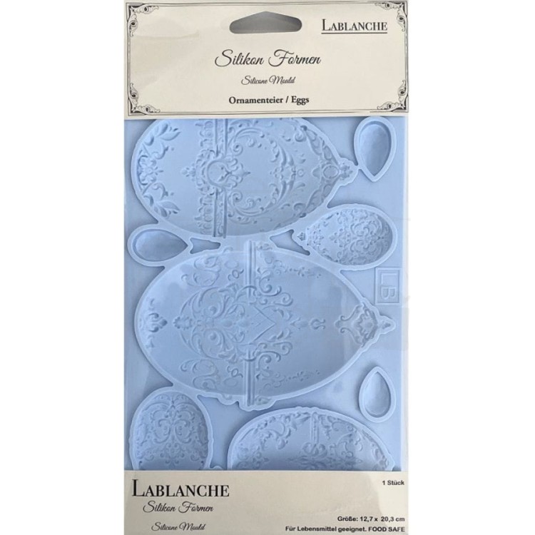 Foremka silikonowa 20x13 Zdobione jajka pisanki - Eggs LBMF102 LaBlanche
