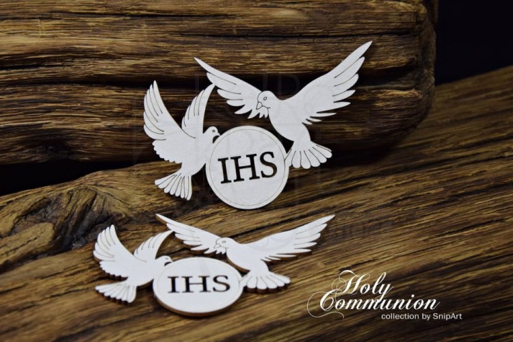 Tekturka Holy Communion - Para Gołębi z Hostią 24417 SnipArt