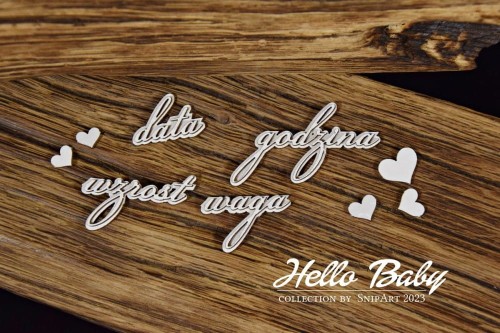 Tekturka Hello Baby - Zestaw napisów do metryczki 15528 SnipArt