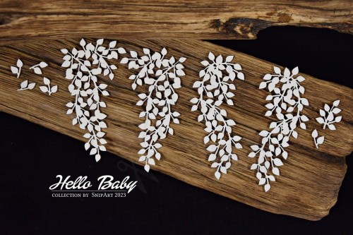 Tekturka Hello Baby - Liście - girlanda 25519 SnipArt