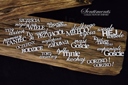 Tekturka napisy Sentiments - Weselne Napisy - zestaw 30050 SnipArt