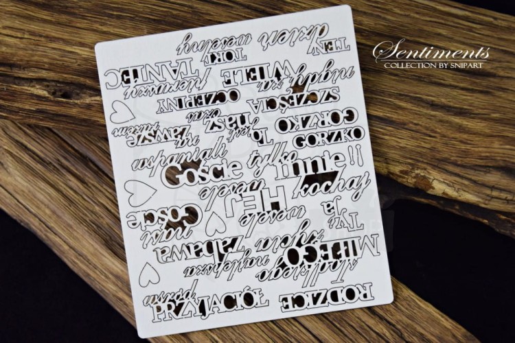 Tekturka napisy Sentiments - Weselne Napisy - zestaw 30050 SnipArt