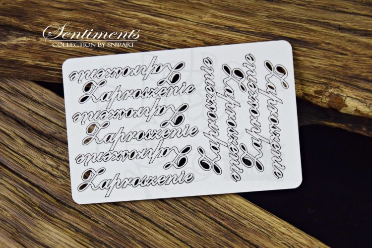 Tekturka napisy Sentiments - Zaproszenie - 10szt 20044 SnipArt