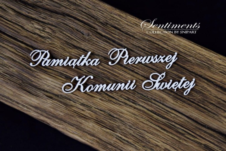 Tekturka napisy Sentiments - Pamiątka Pierwszej Komunii Świętej - 5szt 20040 SnipArt