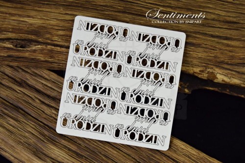 Tekturka napisy Sentiments - W Dniu Urodzin - 12szt 20037 SnipArt