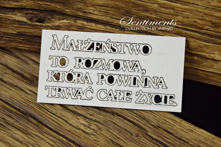 Tekturka napisy Sentiments - Małżeństwo to Rozmowa - cytat 10053 SnipArt