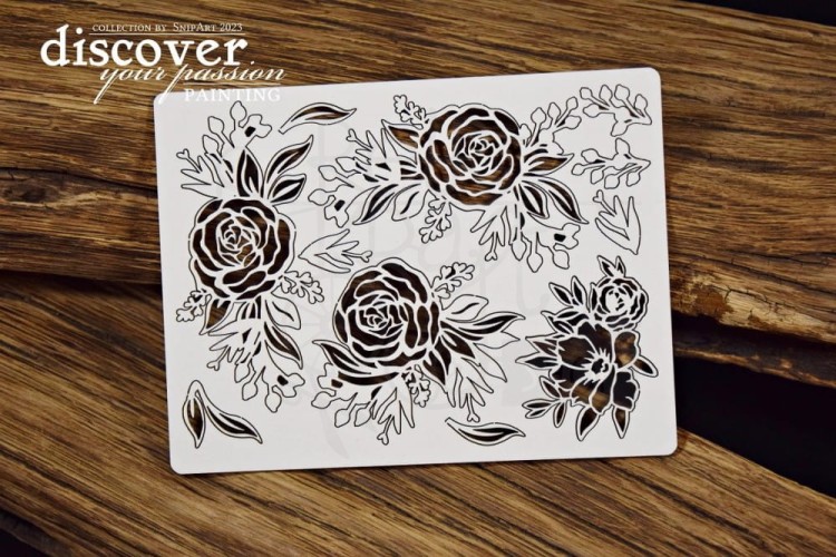 Tekturka Discover Your Passion - PAINTING - Ażurowe kwiaty 25306 SnipArt