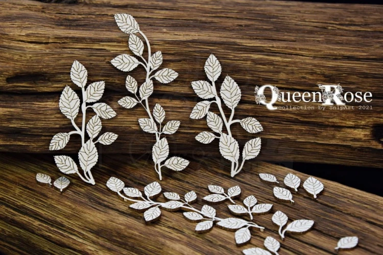 Tekturka Queen Rose - Różane Listki - gałązki 24916 SnipArt
