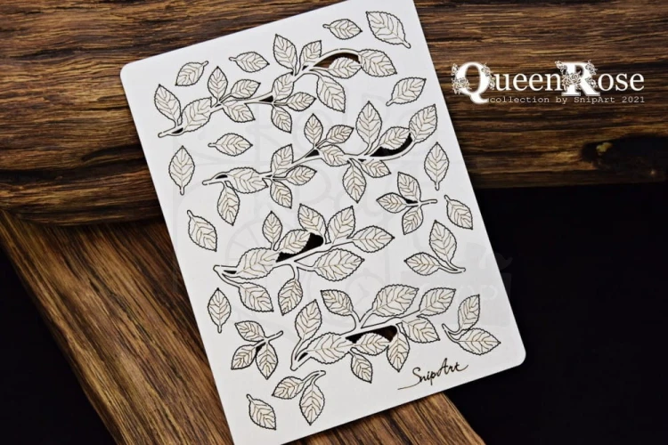 Tekturka Queen Rose - Różane Listki - gałązki 24916 SnipArt