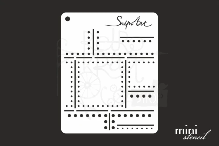 Szablon maska 8x10 Mini Stencil - Industrial - Połączenia 28479 SnipArt