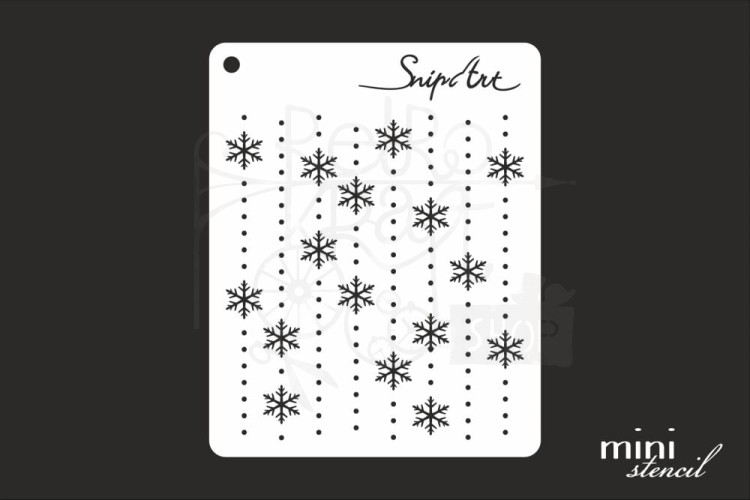 Szablon maska 8x10 Mini Stencil - Śnieżynki - bordery 28499 SnipArt