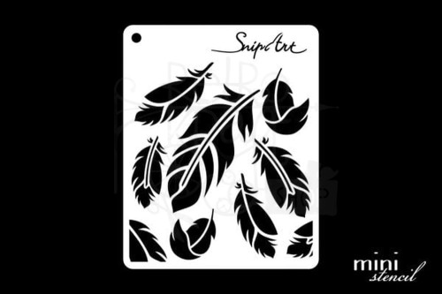 Szablon maska 8x10 Mini Stencil - Piórka 28456 SnipArt
