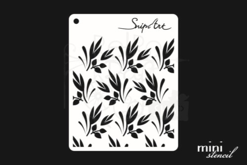 Szablon maska 8x10 Mini Stencil - Listki - tło 28469 SnipArt