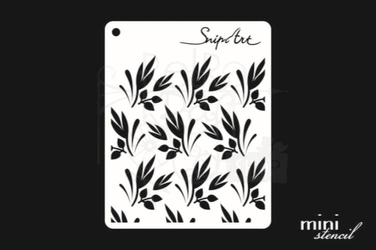 Szablon maska 8x10 Mini Stencil - Listki - tło 28469 SnipArt