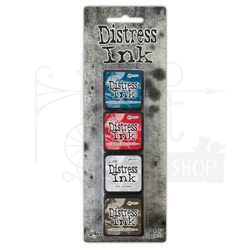 Zestaw 4 tuszów Tim Holtz Distress Mini Ink Pads - Kit 18 TDPK 82002 Ranger