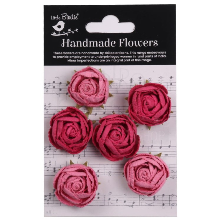 Kwiaty kwiatki papierowe English Roses Precious Pink 6szt CR94307 Little Birdie