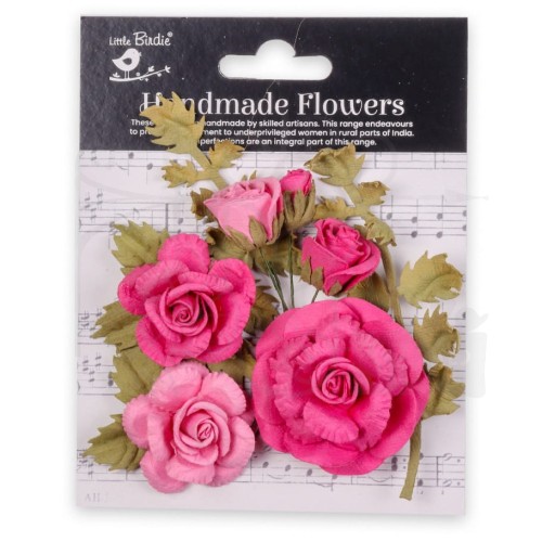 Kwiaty kwiatki papierowe Vida Paper Flowers Precious Pink 8szt CR94279 Little Birdie