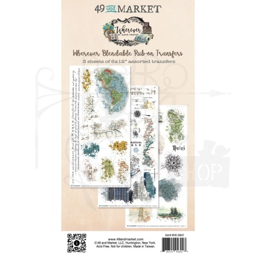 Rub-On Transfer 15x30 Wherever Blendable 30szt WHE26047 49 and Market