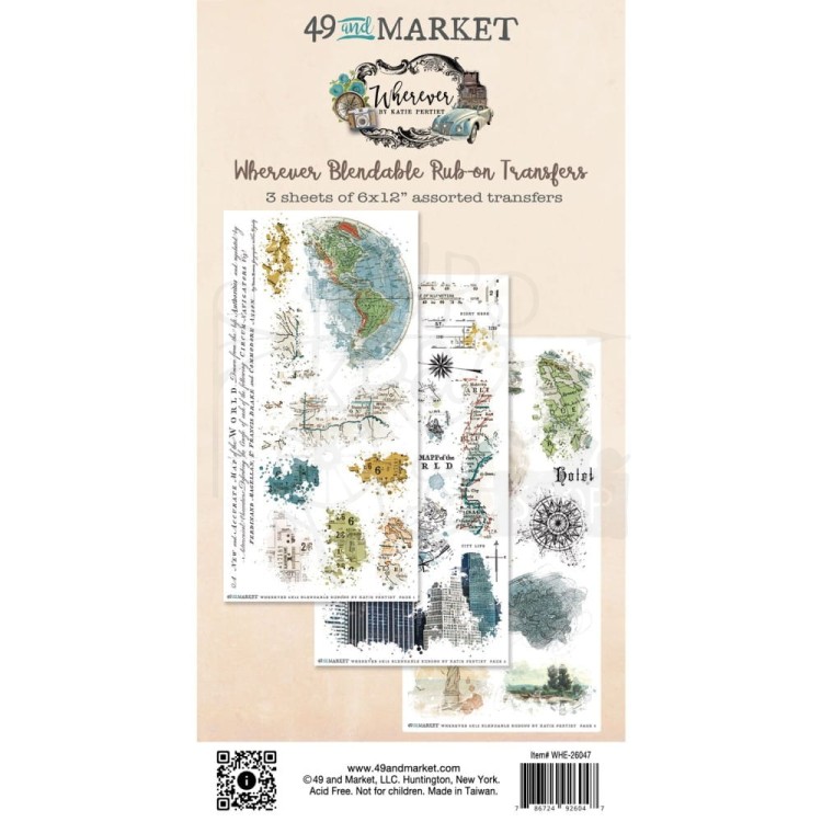 Rub-On Transfer 15x30 Wherever Blendable 30szt WHE26047 49 and Market
