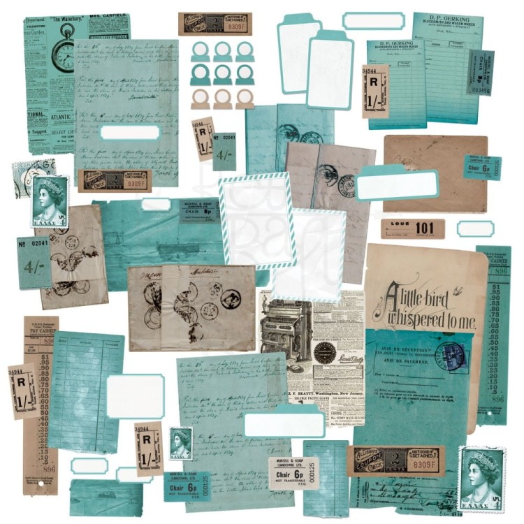 Ozdoby papierowe Color Swatch Teal Ephemera Stackers TCS26337 49 and Market