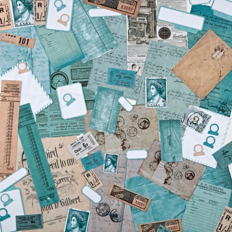 Ozdoby papierowe Color Swatch Teal Ephemera Stackers TCS26337 49 and Market