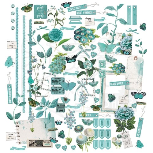 Ozdoby papierowe die-cuts Color Swatch Teal Elements 109szt TCS26313 49 and Market