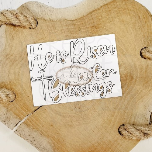 Tekturka napis He is risen easter blessings 1 Artistiko
