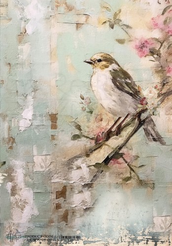 Papier ryżowy A4 Soul of Spring ptak na gałęzi AA-SOS-RP-09 Alchemy of Art