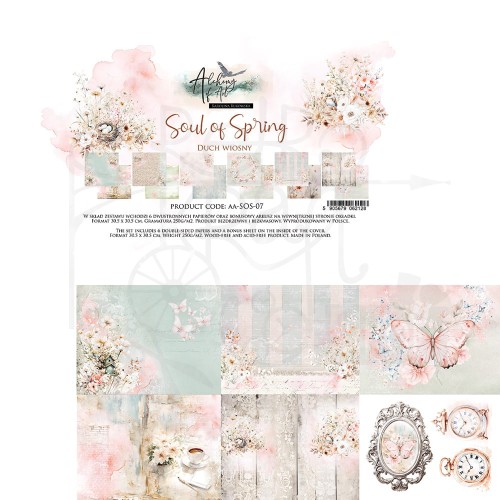 Zestaw papierów do scrapbookingu 30x30 Soul of Spring AA-SOS-07 Alchemy of Art