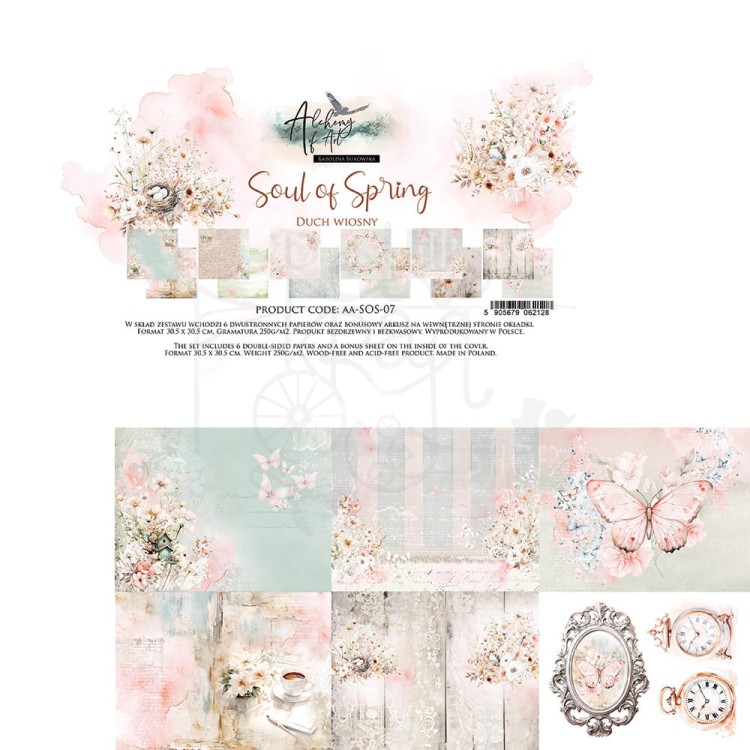 Zestaw papierów do scrapbookingu 30x30 Soul of Spring AA-SOS-07 Alchemy of Art