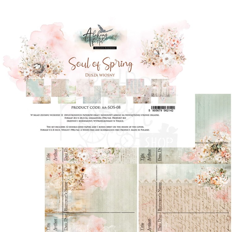 Zestaw papierów do scrapbookingu 20x20 Soul of Spring AA-SOS-08 Alchemy of Art