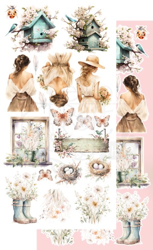 Zestaw papierów do scrapbookingu 15x30 elementy do wycinania Soul of Spring AA-SOS-10 Alchemy of Art