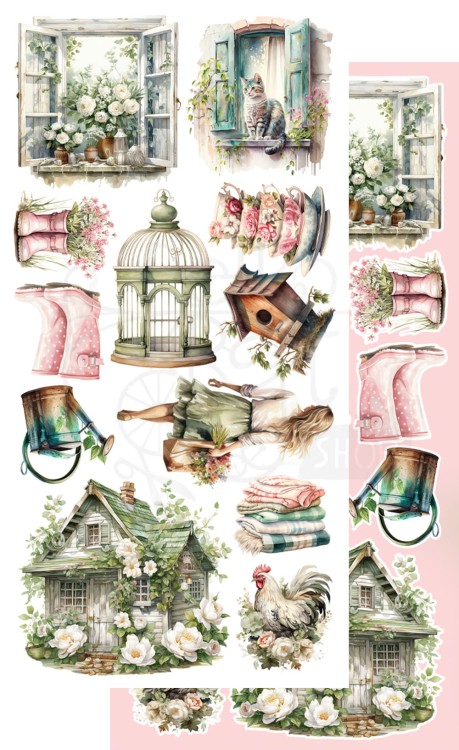 Zestaw papierów do scrapbookingu 15x30 elementy do wycinania Soul of Spring AA-SOS-10 Alchemy of Art