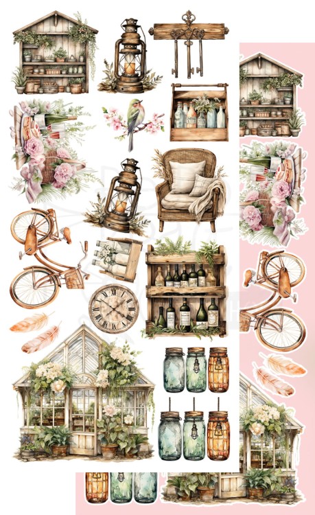 Zestaw papierów do scrapbookingu 15x30 elementy do wycinania Soul of Spring AA-SOS-10 Alchemy of Art