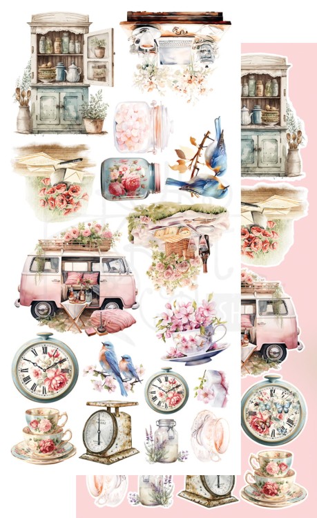 Zestaw papierów do scrapbookingu 15x30 elementy do wycinania Soul of Spring AA-SOS-10 Alchemy of Art