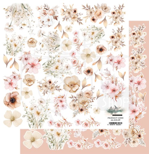 Papier do scrapbookingu 30x30 elementy do wycinania Soul of Spring Flowers AA-SOS-09 Alchemy of Art