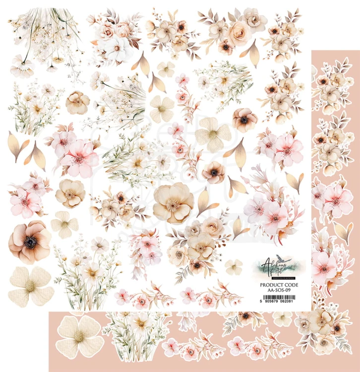 Papier do scrapbookingu 30x30 elementy do wycinania Soul of Spring Flowers AA-SOS-09 Alchemy of Art