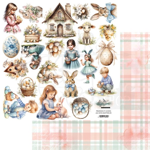 Papier do scrapbookingu 30x30 elementy do wycinania Soul of Spring Wielkanoc AA-SOS-EASTER-01 Alchemy of Art