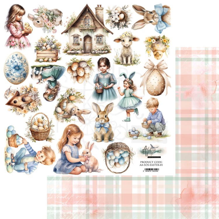Papier do scrapbookingu 30x30 elementy do wycinania Soul of Spring Wielkanoc AA-SOS-EASTER-01 Alchemy of Art