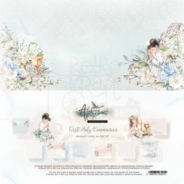 Zestaw papierów do scrapbookingu 30x30 First Holy Communion Pierwsza Komunia AA-FHC-07 Alchemy of Art