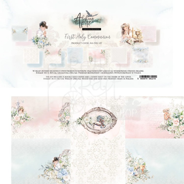Zestaw papierów do scrapbookingu 30x30 First Holy Communion Pierwsza Komunia AA-FHC-07 Alchemy of Art