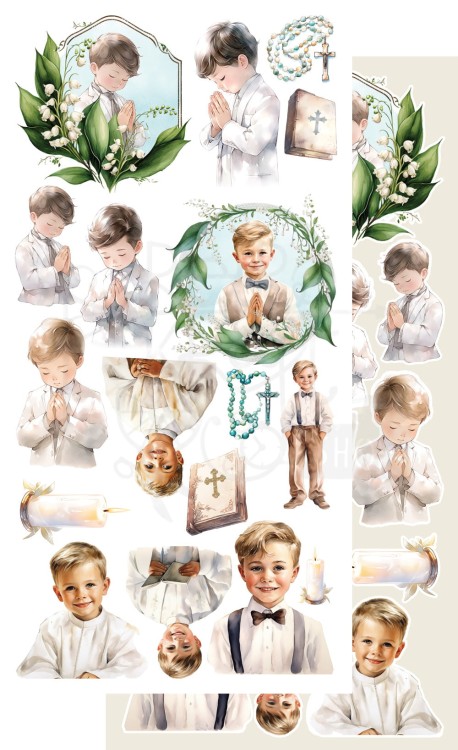 Zestaw papierów do scrapbookingu 15x30 elementy do wycinania First Holy Communion Pierwsza Komunia AA-FHC-10 Alchemy of Art