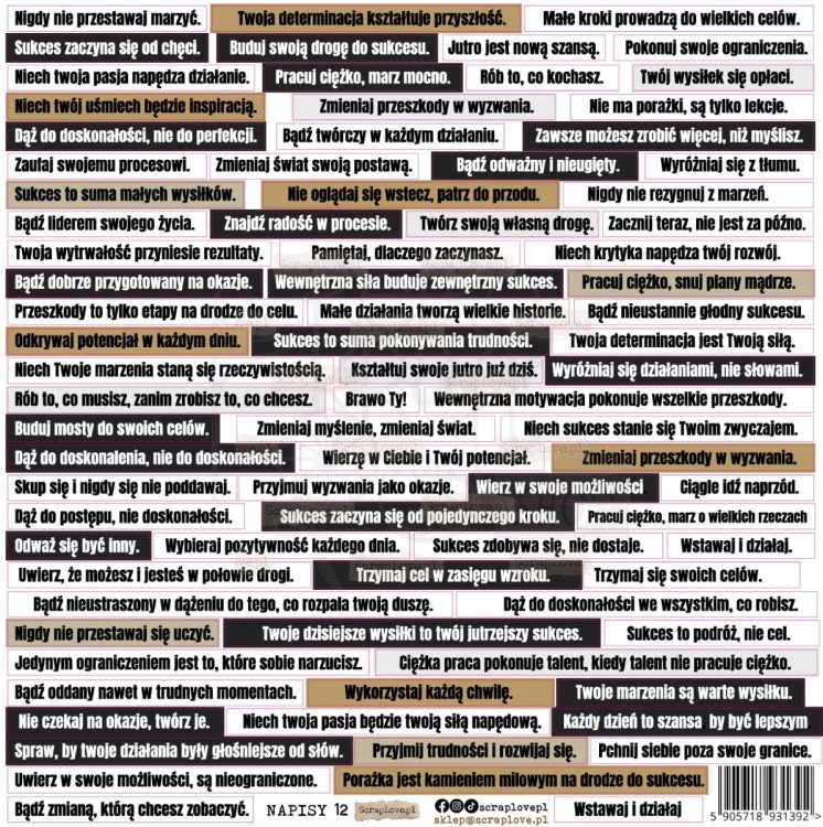 Naklejki do scrapbookingu i art journalingu Napisy 12 ScrapLove
